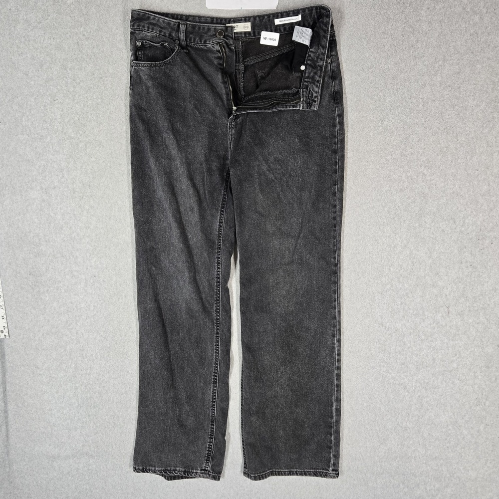 OAT New York Women Jeans 10/30 Black Denim Wide Leg Cloud Luxe 30" Inseam